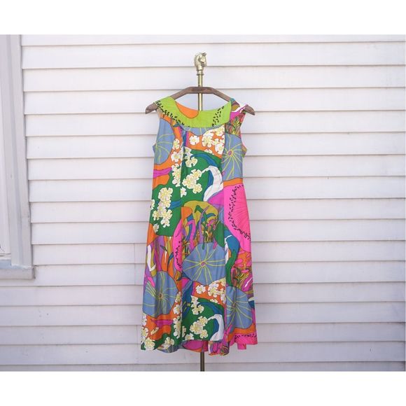 Alice Polynesian Fashions Dresses & Skirts - Vintage 60s Alice Polynesian Mod Cocktail Party Dress